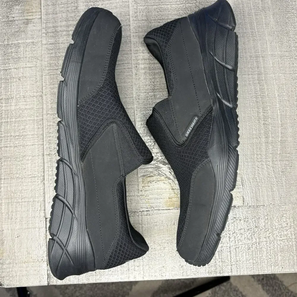Skechers Men's Size 13 Equalizer 4.0 Persisting Walking Shoes Black Slip On
